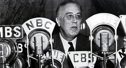 Franklin D Roosevelt During One Of His "Fireside Chat" Broadcasts