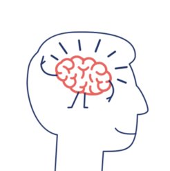 A cartoon of an anthropomorphic brain having a light bulb moment inside a person’s head.