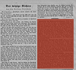 historischer Zeitungsausschnitt „Der witzige Richter“