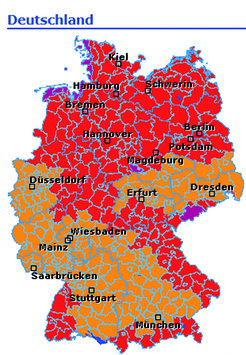 Warn-Wetterkarte zu Orkan "Xaver", der am 5. November 2013 über Deutschland zog