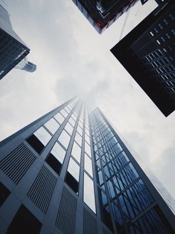 View of skyscraper from bottom to top
