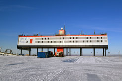 Neumayer Station III of the Alfred Wegener Institute, Helmholtz Centre for Polar and Marine Research (AWI), lies on the Ekström Ice Shelf in the Atlantic sector of the Antarctic.